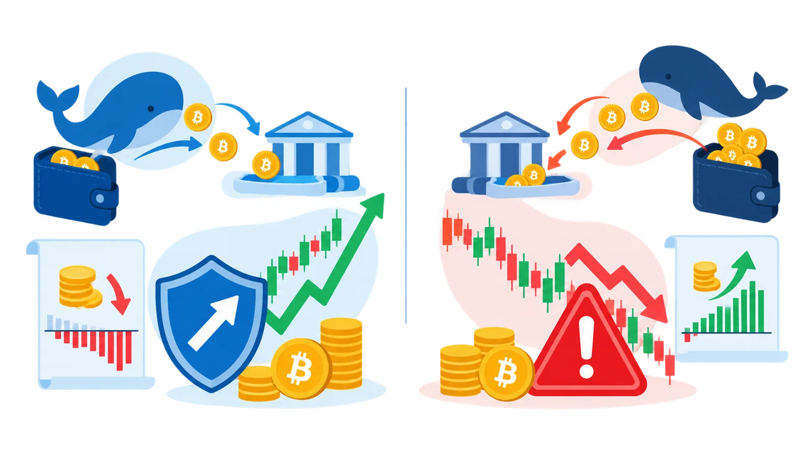 比特幣鏈上分析中現貨流動性與合約資金費率交叉印證的決策邏輯示意圖